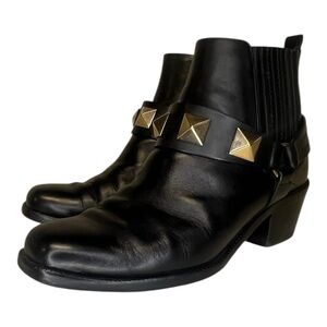 Valentino 'Rockstud' Western Ankle Boots